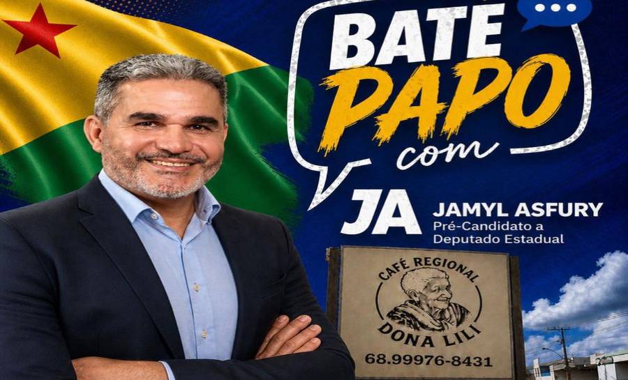 Bate-papo com Jamyil Safury pré-candidato a deputado estadual no Café Regional D. Lili neste sábado, às 19:00 horas